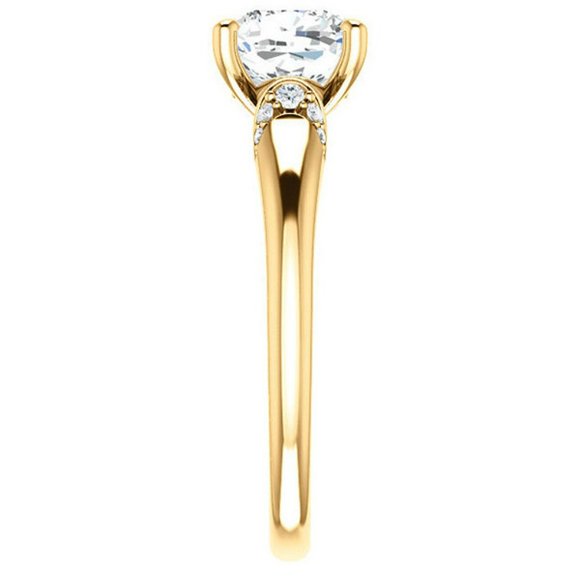 1.8Carat -7.0mm Cushion Moissanite Accented Engagement Ring - Picture 8 of 15